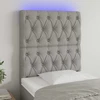 Galvūgalis su LED, šviesiai pilkas, 80x7x118/128cm, audinys