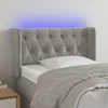 Galvūgalis su LED, šviesiai pilkas, 83x16x78/88cm, aksomas
