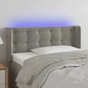 Galvūgalis su LED, šviesiai pilkas, 83x16x78/88cm, aksomas