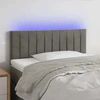Galvūgalis su LED, šviesiai pilkas, 90x5x78/88cm, aksomas