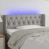 Galvūgalis su LED, šviesiai pilkas, 93x16x78/88cm, audinys