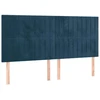 Galvūgalis su LED, tamsiai mėlynas, 180x5x118/128cm, aksomas