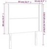 Galvūgalis su LED, tamsiai mėlynas, 83x16x118/128cm, aksomas