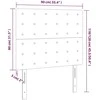 Galvūgalis su LED, tamsiai mėlynas 90x5x118/128cm, aksomas