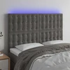 Galvūgalis su LED, tamsiai pilkas, 144x5x118/128cm, aksomas