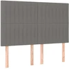 Galvūgalis su LED, tamsiai pilkas, 144x5x118/128cm, audinys