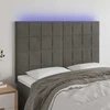 Galvūgalis su LED, tamsiai pilkas, 144x5x118/128cm, aksomas