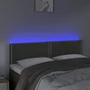 Galvūgalis su LED, tamsiai pilkas, 144x5x78/88cm, aksomas