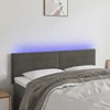 Galvūgalis su LED, tamsiai pilkas, 144x5x78/88cm, aksomas