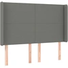Galvūgalis su LED, tamsiai pilkas, 147x16x118/128cm, audinys