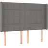Galvūgalis su LED, tamsiai pilkas, 147x16x118/128cm, audinys