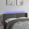Galvūgalis su LED, tamsiai pilkas, 147x16x78/88cm, aksomas