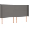 Galvūgalis su LED, tamsiai pilkas, 163x16x118/128cm, audinys