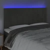 Galvūgalis su LED, tamsiai pilkas, 180x5x118/128cm, aksomas