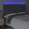 Galvūgalis su LED, tamsiai pilkas, 180x5x118/128cm, audinys