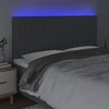 Galvūgalis su LED, tamsiai pilkas, 180x5x118/128cm, audinys