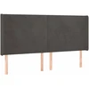 Galvūgalis su LED, tamsiai pilkas, 183x16x118/128cm, aksomas