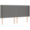 Galvūgalis su LED, tamsiai pilkas, 203x16x118/128cm, audinys