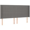 Galvūgalis su LED, tamsiai pilkas, 203x16x118/128cm, audinys