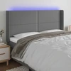 Galvūgalis su LED, tamsiai pilkas, 203x16x118/128cm, audinys