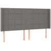 Galvūgalis su LED, tamsiai pilkas, 203x16x118/128cm, audinys