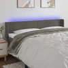 Galvūgalis su LED, tamsiai pilkas, 203x16x78/88cm, aksomas