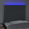 Galvūgalis su LED, tamsiai pilkas, 80x5x118/128cm, audinys