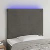 Galvūgalis su LED, tamsiai pilkas, 80x5x118/128cm, aksomas
