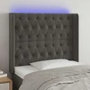Galvūgalis su LED, tamsiai pilkas, 93x16x118/128cm, aksomas