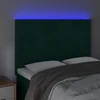 Galvūgalis su LED, tamsiai žalias, 144x5x118/128cm, aksomas