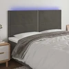 Galvūgalis su LED, tamsiai žalias, 160x5x118/128cm, aksomas