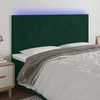 Galvūgalis su LED, tamsiai žalias, 160x5x118/128cm, aksomas