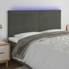 Galvūgalis su LED, tamsiai žalias, 160x5x118/128cm, aksomas