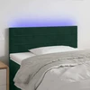 Galvūgalis su LED, tamsiai žalias, 90x5x78/88cm,aksomas