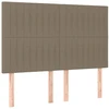 Galvūgalis su LED, taupe spalvos, 144x5x118/128cm, audinys