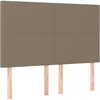 Galvūgalis su LED, taupe spalvos, 144x5x118/128cm, audinys