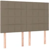 Galvūgalis su LED, taupe spalvos, 144x5x118/128cm, audinys