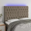 Galvūgalis su LED, taupe spalvos, 144x7x118/128cm, audinys