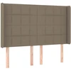 Galvūgalis su LED, taupe spalvos, 147x16x118/128cm, audinys