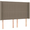 Galvūgalis su LED, taupe spalvos, 147x16x118/128cm, audinys