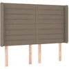 Galvūgalis su LED, taupe spalvos, 147x16x118/128cm, audinys
