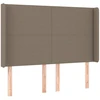 Galvūgalis su LED, taupe spalvos, 147x16x118/128cm, audinys