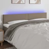 Galvūgalis su LED, taupe spalvos, 160x5x78/88cm, audinys