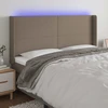 Galvūgalis su LED, taupe spalvos, 163x16x118/128cm, audinys