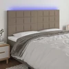 Galvūgalis su LED, taupe spalvos, 180x5x118/128cm, audinys