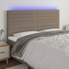 Galvūgalis su LED, taupe spalvos, 180x5x118/128cm, audinys