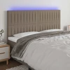Galvūgalis su LED, taupe spalvos, 180x5x118/128cm, audinys