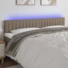 Galvūgalis su LED, taupe spalvos, 180x5x78/88cm, audinys