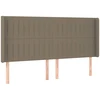 Galvūgalis su LED, taupe spalvos, 183x16x118/128cm, audinys