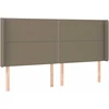 Galvūgalis su LED, taupe spalvos, 183x16x118/128cm, audinys